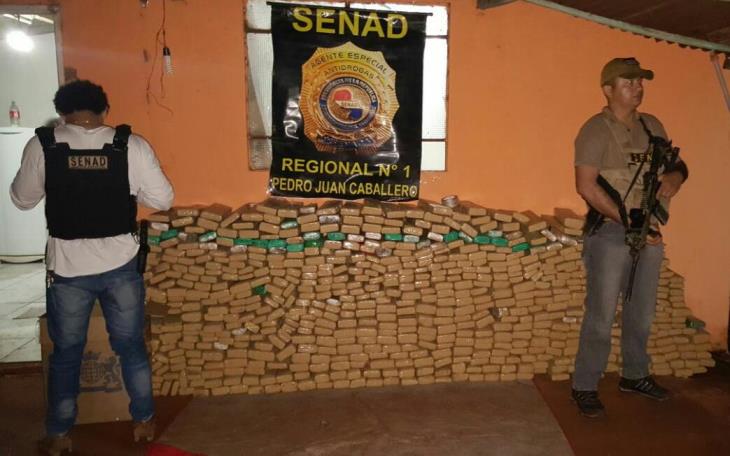 droga incautada en Pedro Juan Caballero