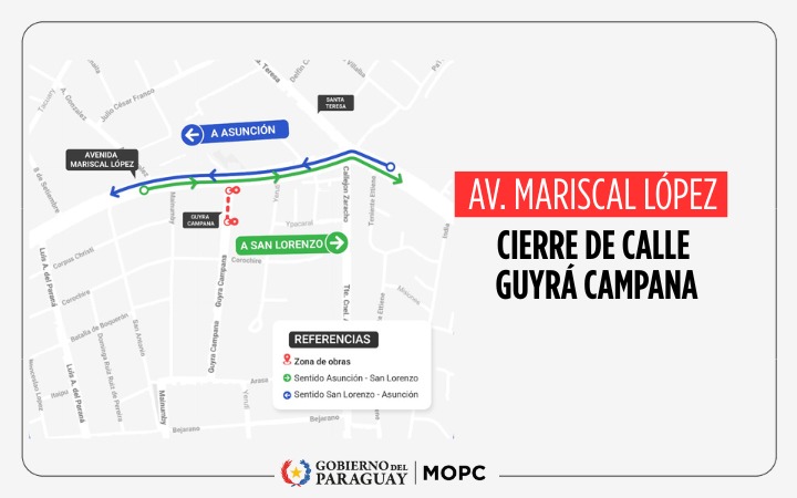 MOPC, calle Guyrá Campana