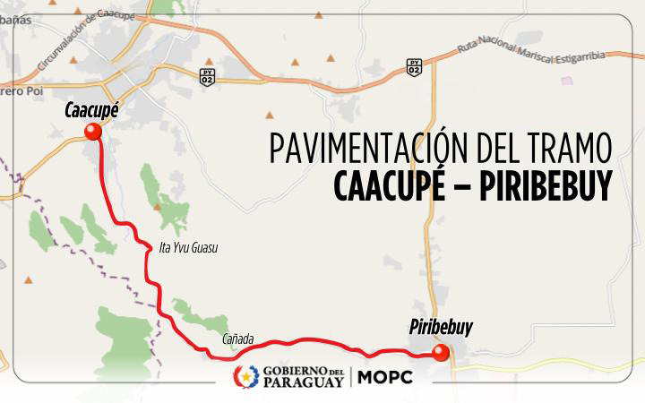 Inician trabajos preparatorios para la regularización asfáltica del tramo Caacupé – Piribebuy