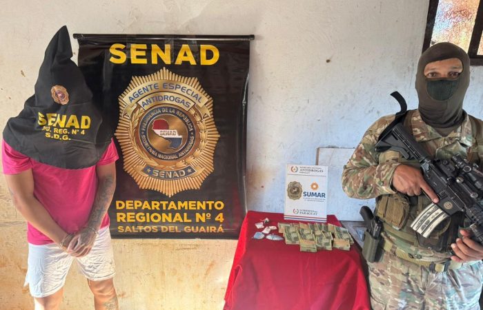 Senad desmantela importante foco de microtráfico en Salto del Guairá