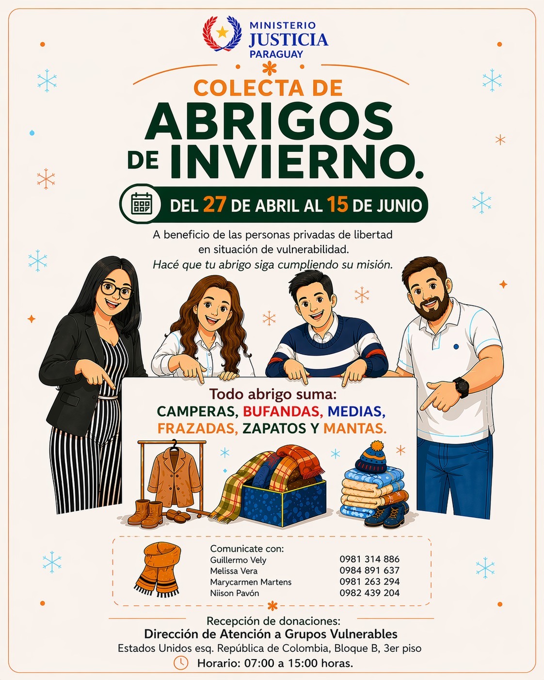 Lanzan campaña de colecta de abrigos para personas privadas de libertad