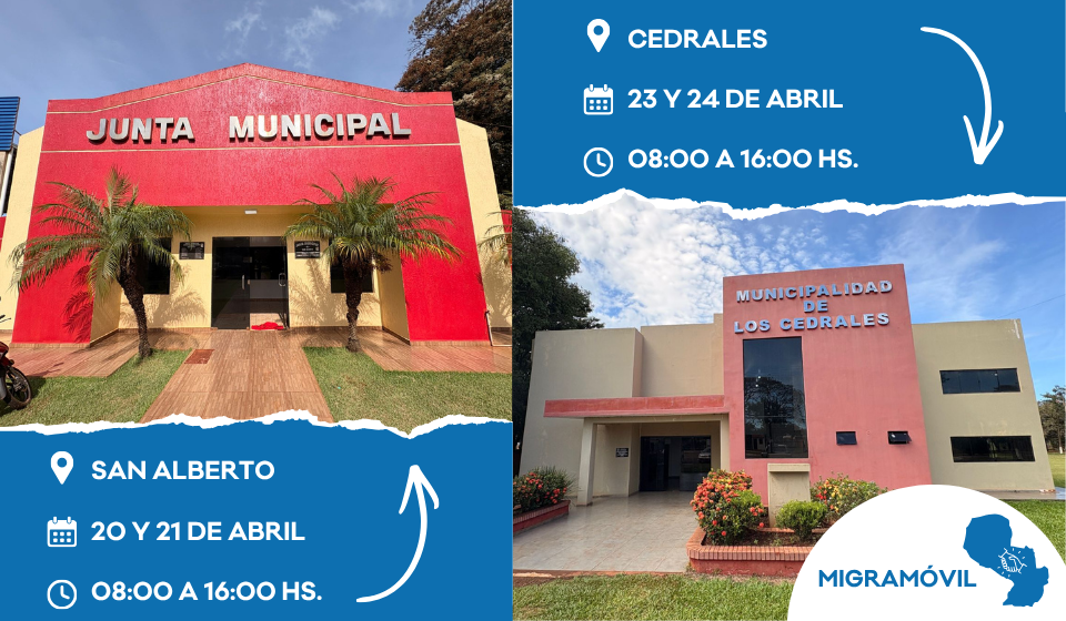 Starting Monday, foreigners can begin immigration processes in San Alberto and Cedrales with the Migramóvil